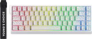 ACE 68 60% Mechanical Gaming Keyboard Wired Rapid Trigger Hall Effect Keyboard Magnetic Switch Adjustable Actuation 8000Hz Polling Rate Hot Swap RGB Small Keyboards PC Laptop White Topographic