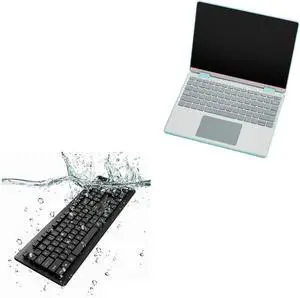 BoxWave Keyboard Compatible with Framework Laptop 12 - AquaProof USB Keyboard, Washable Waterproof Water Resistant - Jet Black