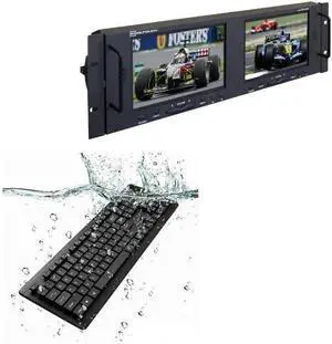 BoxWave Keyboard Compatible with Cooltouch RX-702TA - AquaProof USB Keyboard, Washable Waterproof Water Resistant - Jet Black