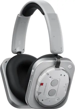 Nothing Headphone (1) Hybrid Active Noise Cancelling Headphones, Wireless Over Ear Headphones with 6 MICS, Personalized Spatial Audio, Tuning by KEF, Up to 80 Hours Playtime, Bluetooth Headset White
