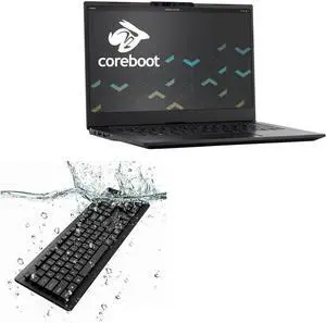 BoxWave Keyboard Compatible with System76 Lemur Pro (14 in) - AquaProof USB Keyboard, Washable Waterproof Water Resistant - Jet Black