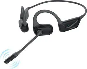 MONODEAL Open Ear Headphones with Mic, Lightweight Bluetooth 5.4 Headset with Microphone Noise Cancelling Mute Button, Wireless Headset Earphones for Work, Driving, Home Office, Workouts