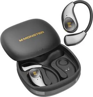 Monster Open Ear AC510 Earbuds, Bluetooth6.0 Wireless Earbuds, Stereo Sound Ear Buds with AI Intelligent Noise Reduction, Type-C Charging, Touch Control, 30H Playback, IPX6 Waterproof Earphones(Black)