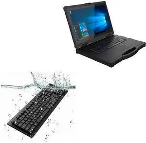 BoxWave Keyboard Compatible with SWELL X14 - AquaProof USB Keyboard, Washable Waterproof Water Resistant - Jet Black
