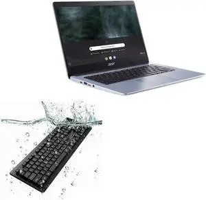 BoxWave Keyboard Compatible with Acer Chromebook 314 (CB314-1HT) - AquaProof USB Keyboard, Washable Waterproof Water Resistant - Jet Black