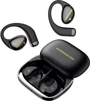Monster Open Ear Headphones, Bluetooth 6.0 Wireless Earbuds with HiFi Sound, Open Ear Earbuds with 24H Playtime, Unique Handbag Design, ENC Clear Call, IPX6 Waterproof Headphones,Black