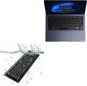 BoxWave Keyboard Compatible with Dynabook Portege X30L-M (Without Touchscreen) - AquaProof USB Keyboard, Washable Waterproof Water Resistant - Jet Black
