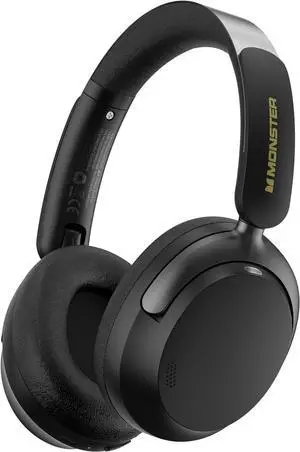 Monster Persona 3rd ANC Bluetooth Headphones, Noise Cancelling Headphones with Bluetooth 5.4, 70 Hours Playtime Over Ear Headphone with Mic, Foldable Lightweight Headset Comfort Fit, Black