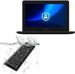 BoxWave Keyboard Compatible with Acer Chromebook 511 (C734T) - AquaProof USB Keyboard, Washable Waterproof Water Resistant - Jet Black