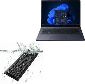 BoxWave Keyboard Compatible with Dynabook Portege X40-M (with Touchscreen) - AquaProof USB Keyboard, Washable Waterproof Water Resistant - Jet Black
