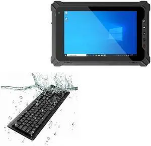 BoxWave Keyboard Compatible with Munbyn IRT06 - AquaProof USB Keyboard, Washable Waterproof Water Resistant - Jet Black