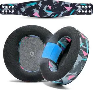 WC Mod Kit Maxwell - Cooling Gel Earpads + Silicone Headband for Audeze Maxwell for Xbox & PS5 by Wicked Cushions | Enhanced Comfort, Cooling & Durability | 90's Black