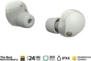 Sony WF-1000XM5 The Best Truly Wireless Bluetooth Noise Canceling Earbuds Headphones with Alexa Built in, Silver