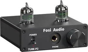 Fosi Audio P2 Headphone Amplifier Vacuum Tube Headphone Amp Mini Hi-Fi Stereo Audio with Low Ground Noise Output Protection