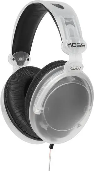 Koss CL/80 Over-Ear Headphones, Clear Transparent Design, Full Size, Retro Style, 3.5mm Plug