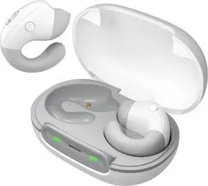 BUGANI Bluetooth 5.3 Open Ear Wireless Headphones, Clip Earbuds with Stereo Sound, 30H Playtime, Built-in Mic for Clear Calls, Waterproof for Sport Running