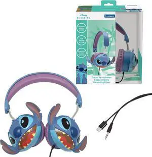 LEXIBOOK HP015D Stitch Headphones, Blue, Kid Headphones for Music, Wired, On-Ear, Compatible with Cellphones, Tablets, Computers