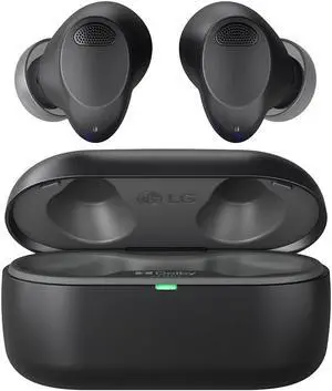 LG Tone Free T80 Dolby Atmos True Wireless Earbuds with Adaptive Noise Cancelling, IPX4 Water Resistant, Up to 36 Hours of Battery Life, Black