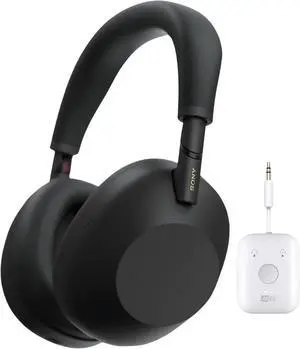 SONY WH-1000XM6 Wireless Noise-Canceling Headphones with QN3 Processor (Black) Bundle with Connect Air in-Flight Bluetooth Wireless Audio Transmitter (2 Items).