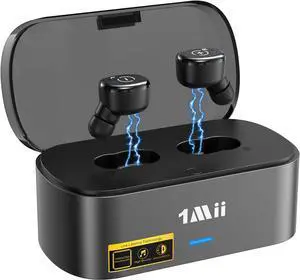 1Mii Wireless Earbuds for TV Watching, TV Headphones Wireless for Seniors & Hard of Hearing with Transmitter Charging Dock, Plug n Play, Optical, 3.5mm AUX, RCA, Soundbar Passthrough