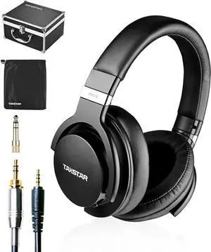 TAKSTAR Over-Ear Monitor Headphones Bass Adjustment HiFi Stereo Dynamic Studio Noise Cancelling Headsets for Recording Monitoring  PRO 82 Black