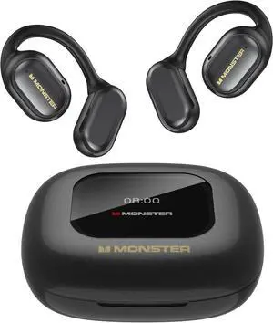 Monster Open Ear Headphones Touch Screen Earbud, Open Touch Pro 100 Wireless Earbuds Support TF Card, Bluetooth Earbuds with ENC Clear Talk, Multiple EQ Modes, Comfort Earhooks, IPX5, 30H Playback