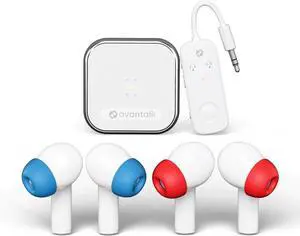 Airplane Headphones for Long Haul Flights  Bluetooth 5.3 Earbuds with Auracast LE Audio & Noise Cancelling, 2 Pairs Wireless Earbuds + Audio Transmitter, aptX Adaptive, 30H  Sky Infinity NC