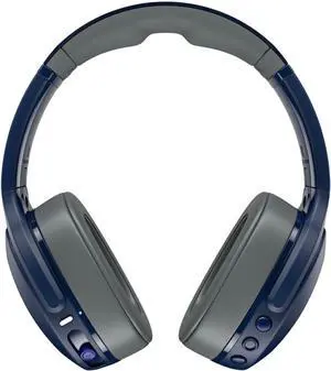 Skullcandy Crusher Evo Wireless Bluetooth Headphones with Multi-Sensory Bass, Noise Isolating Over-Ear Fit, Up to 40 Hours Battery, Microphone for iPhone Android - Blue/Grey