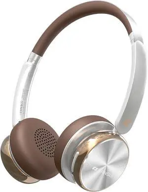 SANSUI ANC Wireless Headphones,Over Ear Headphones with 50H Battery Life,Active Noise Cancelling,Deep Bass,Memory Foam Ear Cups,Travel,Office,Bluetooth 5.4, Adjustable Headband, DT11 (Brown)