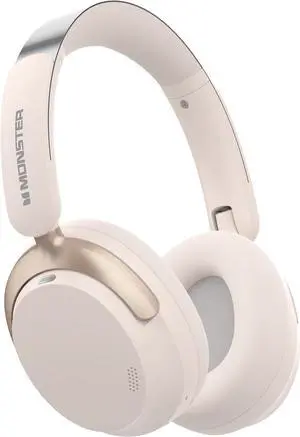 Monster Persona 3rd ANC Active Noise Canceling Headphones, Over-Ear Wireless Bluetooth Headphones with 6 Mics, 70H Playtime and 3 EQ Modes, Deep Bass, Foldable Comfort Design for Travel, White
