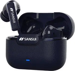 SANSUI Earbuds Wireless Bluetooth 5.4,ANC Noise Cancelling IPX4 Waterproof Stereo Headphones,up to 28 Hours of Battery Life,Deeper Bass,ENC Mics,W28, Secret Night Blue