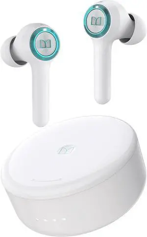 Monster Clarity 102 Plus Wireless Earbuds, Bluetooth Headphones with HiFi Stereo, 4 ENC Mic for Crystal Clear Call, 30H Playtime, Type-C Charging, IPX6 Waterproof in-Ear Ear Buds for Sports (White)