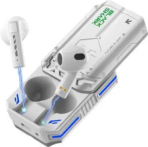 Black Shark T11 True Wireless Bluetooth Earbuds with Active Noise Cancellation, Bluetooth 5.3, 30 Hour Battery Life, RGB Lighting Effects (White)