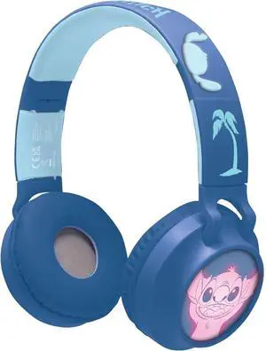 Lexibook, Disney Stitch, Wireless and Wired 2-in-1 Earphones, Stitch Details and Light Effects, Volume Limited to 85 DB, Foldable, Adjustable, Rechargeable, HPBT015D