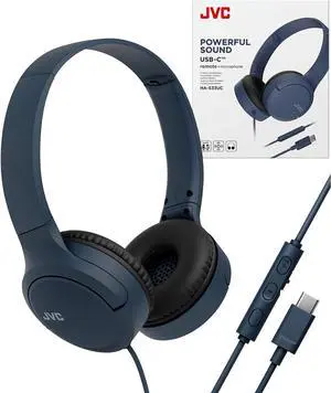 JVC USB-C Wired On-Ear Headphones with Mic  Comfortable All-Day Wear, Clear Calls, Rich Sound  Foldable & Lightweight  Tangle-Free Single-Sided Cable  Great for Gaming & Work from Home