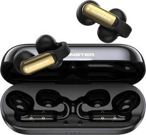 Monster AI Translation Earbuds Open AC601, 3-in-1 Translator Wireless Earphones, Bluetooth 6.0 Open Earbuds with 115 Languages Translation, Real-Time AI & Touch Control Wireless Headphone (Black)