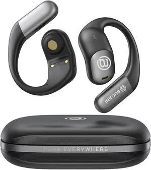 BUGANI 2025 Bluetooth 5.4 Open Ear Headphone with Dual-Mic ENC Wireless Earbuds,360 Head-Tracking Spatial Audio, 75HRS Playtime,IPX5 Water Resistance for Sport and Workout