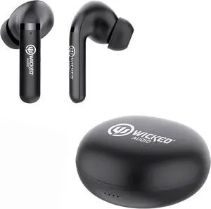 Wicked Audio Mojo 500 True Wireless Bluetooth Earbuds | Clear Call Mics | Long Battery Life | Mobile App | Custom EQ Modes | GPS Find Buds | Transparency Mode | Low Latency | Sweat & Water Resistant