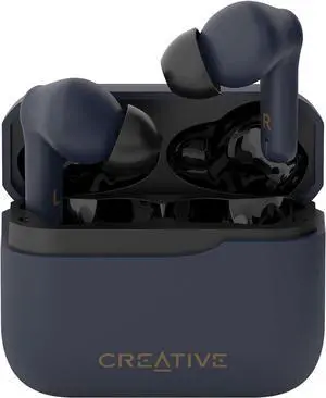 Creative Zen Air Plus Lightweight True Wireless in-Ears with Bluetooth LE Audio, Hybrid Active Noise Cancellation, Ambient Mode, Up to 32 Hours Total Playtime, 6 Mics with ENC Technology (Dark Blue)