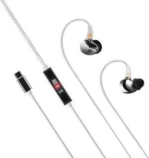 NHB15 USB C Earphones in-Ear Earbuds with DAC True Lossless Wired Headphones with Type C Connector 192kHz Hi-Res Music IEM HiFi Stereo Audiophile Ear Buds with 3.5mm Jack