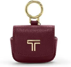 TUMI - Belden Airpods Charm - Men's and Women's Premium Leather Earbud Case - Wine