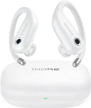 1MORE Fit Open Earbuds S50, Open Ear Wireless Headphones Bluetooth 5.3 with 4 Microphone, Earbuds with Earhooks for Sports Running, IPX7, Fast Charging, 38H-Playtime, Preset EQ Via App, White