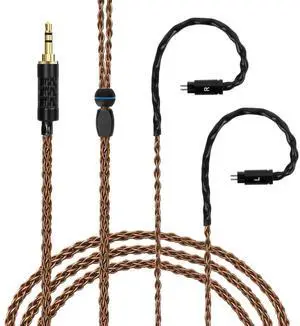GEEKRIA Apollo Single Crystal Copper Upgrade Audio Cable Compatible with Linsoul KZ ZS10 Pro, SIMGOT EM6L, 7Hz x Crinacle Zero:2, KZ ZAS 3.5mm to 0.78mm 2 Pin Replacement Cord (4.9ft / 1.5m)