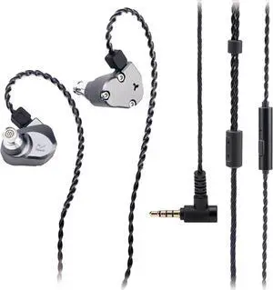 TINHIFI C2 HiFi IEM | LCP+PU Composite Diaphragm | 0.78mm 2-Pin Gold-Plated Cable | High-Resolution in-Ear Monitors for FPS Gaming & Music (Gun Color, C2 2025 3.5MM+Mic)