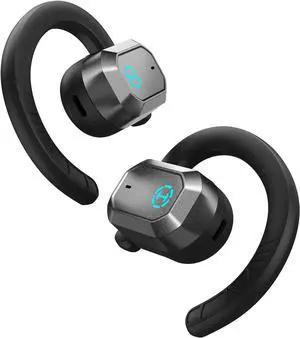 Edifier Air 2 Open Ear Earbuds with Ear Loops, Bluetooth 5.3 Open Ear Wireless Headphones with Boosted Bass, Built-in ENC Mic, 28H Playtime, RGB, Silicone Earhook for Workout Running Gaming - Black