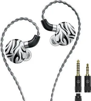 Fanmusic TRN White Tiger Hybrid Dual Dynamic Driver+Planar Diaphragm 0.78 2Pin Headphones (no mic)