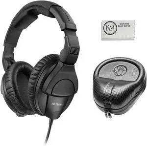 Sennheiser HD 280 Pro Circumaural Closed-Back Monitor Headphones Bundled with Full-Sized Headphone Case + Cleaning Cloth (3 Items)