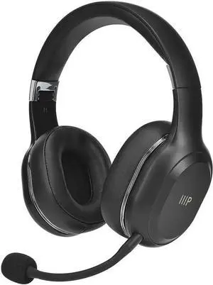 Monoprice Bluetooth 5.0 + USB Transmitter Wireless Web Meeting Headset - with 3D Stereo Surround Sound and Detachable Boom Mic
