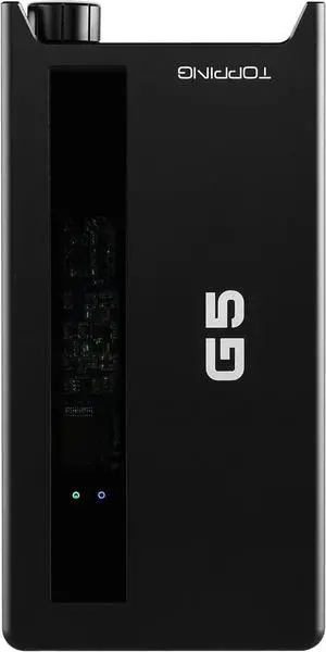 TOPPING G5 Hi-Res Portable DAC and Headphone Amplifier  USB, Bluetooth LDAC, NFCA Amp, ES9068AS DAC, Up to 1200mW Output, for IEMs & High-Impedance Headphones (Black)