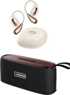 Monster Shock Portable Bluetooth Speaker&Monster Open Ear AC210
